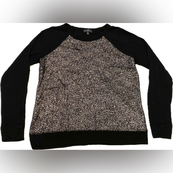 The Limited Tops - The Limited Long Sleeve Glitter Front Tee Medium